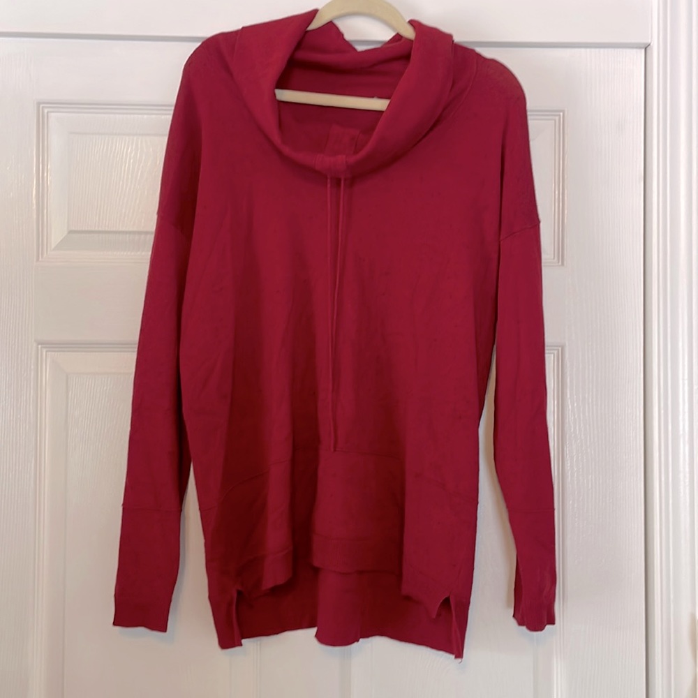 Red comfortable tunic sweater